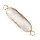 Crystal glass connector oblong oval 29mm Crystal-gold
